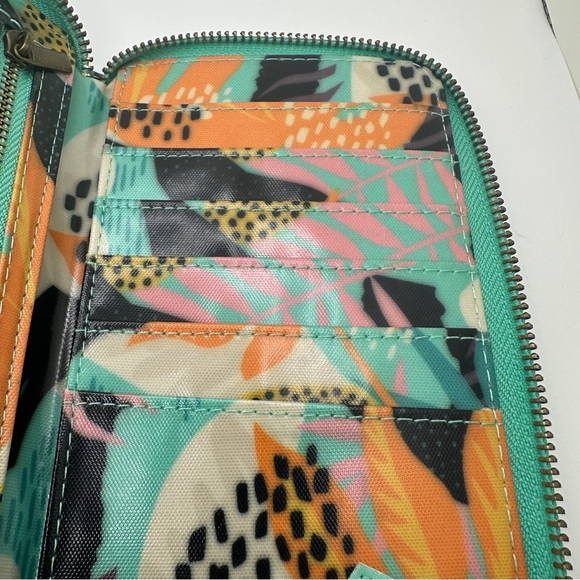 Wander Vibrant Tropical Artistic Print Zippered Wallet Abstract Floral Motifs - Picture 10 of 15